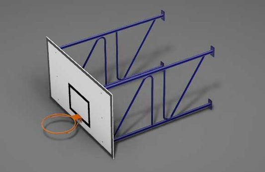 Impianto basket fisso, tabelloni in legno