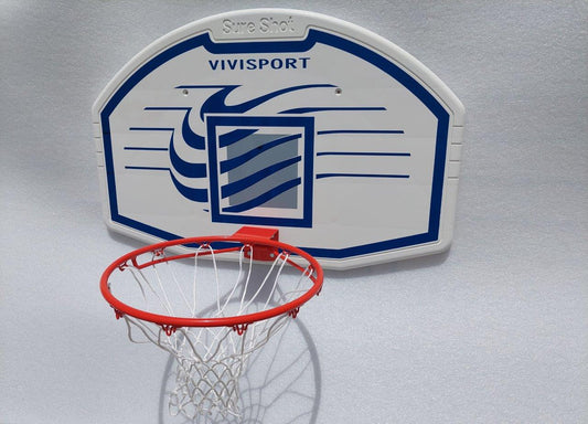 Mezzo impianto basket a parete fisso, tabellone ovale cm. 112x73
