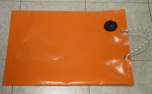 Sacco di appesantimento per zavorrare le porte, in pvc elettrosaldato, riempibile di acqua o sabbia, con tappo di chiusura.