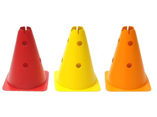 Cono forato alt. 30 cm con 8 fori - Colore arancio